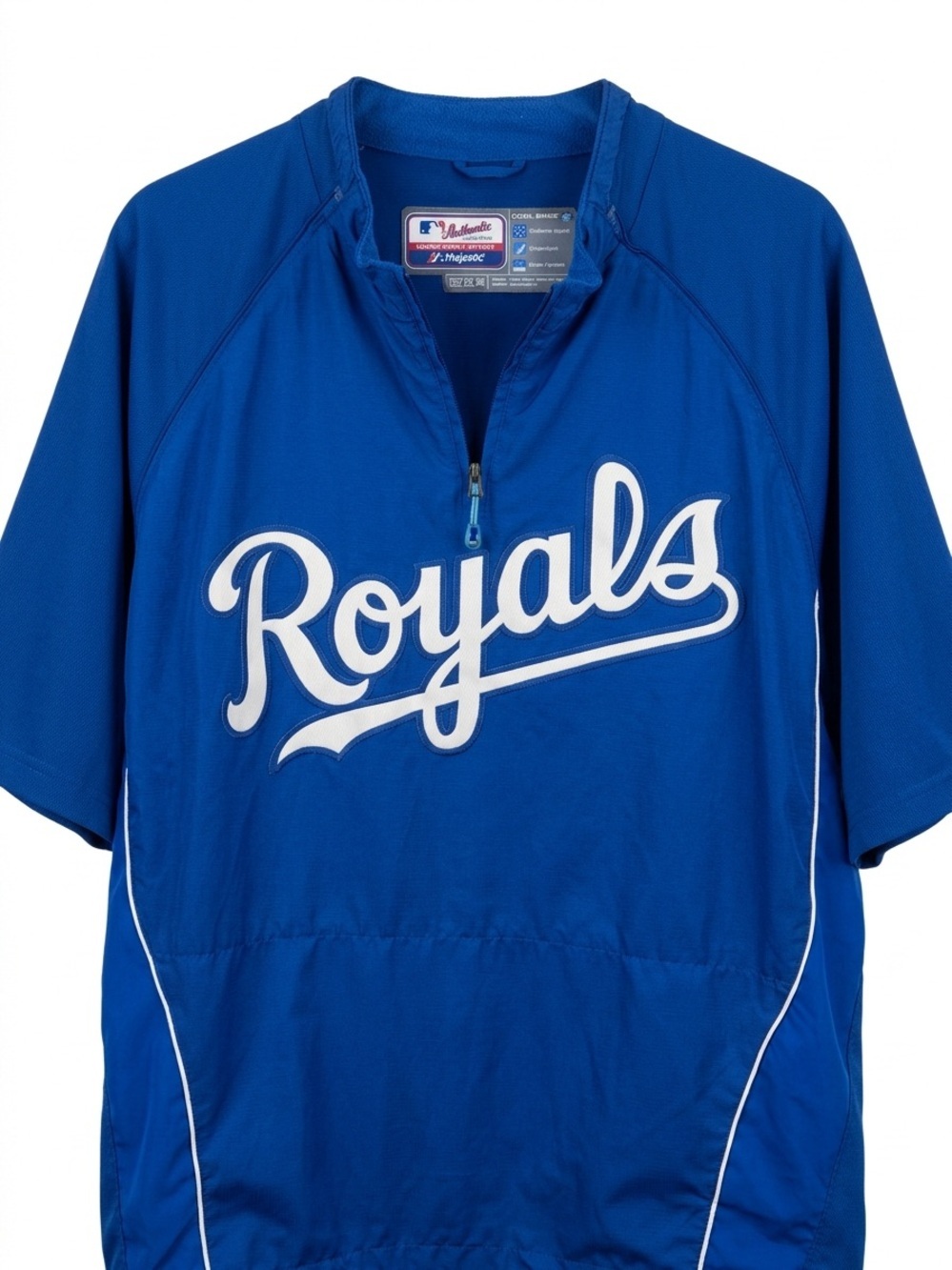 Kansas City Royals Majestic Cool Base Short Sleeve Pullover Jacket Size Large